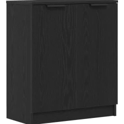 vidaXL Dressoir 3 st Zwart Eiken 180 x 30 x 70 cm Bewerkt hout