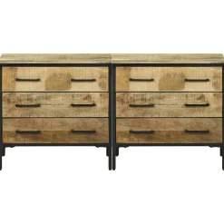 vidaXL Dressoirs 70 x 35 x 70 cm Bruin Massief ruw mangohout