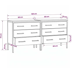 vidaXL Dressoirs 70 x 35 x 70 cm Bruin Massief ruw mangohout