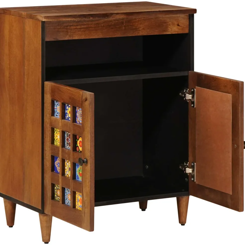 vidaXL Dressoir Walnotenhout 60 x 33 x 75 cm Massief Mango Hout