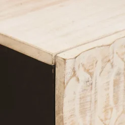 vidaXL Dressoir Witte Was Afwerking 80 x 33 x 75 cm Massief Mango Hout