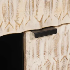 vidaXL Dressoir Witte Was Afwerking 80 x 33 x 75 cm Massief Mango Hout