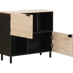 vidaXL Dressoir Witte Was Afwerking 80 x 33 x 75 cm Massief Mango Hout