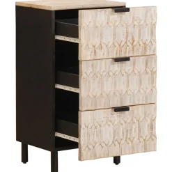 vidaXL Dressoir Witte Was Afwerking 40 x 33 x 75 cm Massief Mango Hout