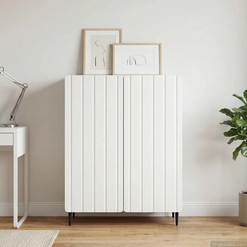 vidaXL Dressoir Wit 66 x 34,5 x 92 cm Bewerkt hout