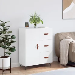 vidaXL Dressoir 69,5x34x90 cm bewerkt hout wit