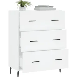 vidaXL Dressoir 69,5x34x90 cm bewerkt hout wit