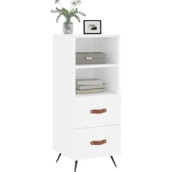 vidaXL Dressoir 34,5x34x90 cm bewerkt hout wit