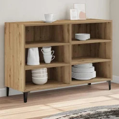 vidaXL Dressoir 103,5x35x70 cm bewerkt hout artisanaal eikenkleurig