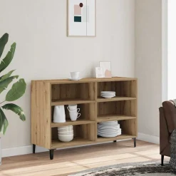 vidaXL Dressoir 103,5x35x70 cm bewerkt hout artisanaal eikenkleurig