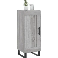 vidaXL Dressoir 34,5x34x90 cm bewerkt hout grijs sonoma eikenkleurig