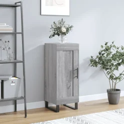 vidaXL Dressoir 34,5x34x90 cm bewerkt hout grijs sonoma eikenkleurig