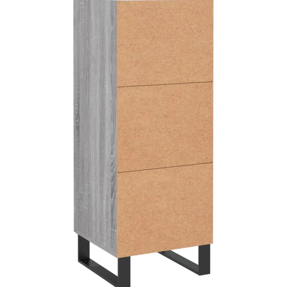 vidaXL Dressoir 34,5x34x90 cm bewerkt hout grijs sonoma eikenkleurig