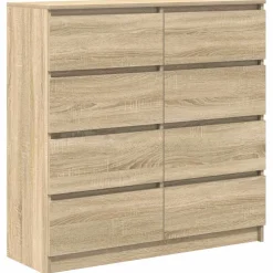 vidaXL Dressoir 100x35x99 cm bewerkt hout sonoma eikenkleurig
