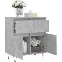 vidaXL Dressoir 60x35x70 cm bewerkt hout betongrijs