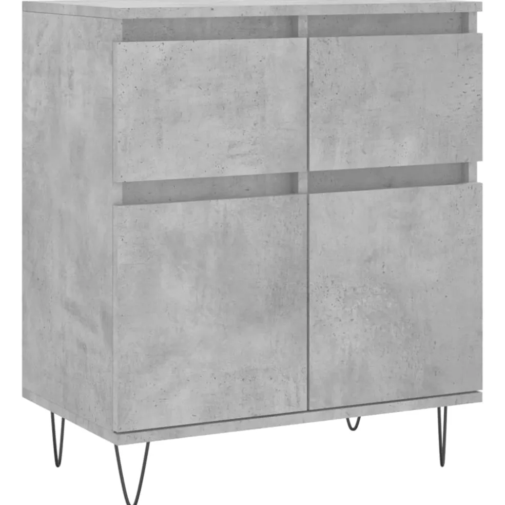 vidaXL Dressoir 60x35x70 cm bewerkt hout betongrijs