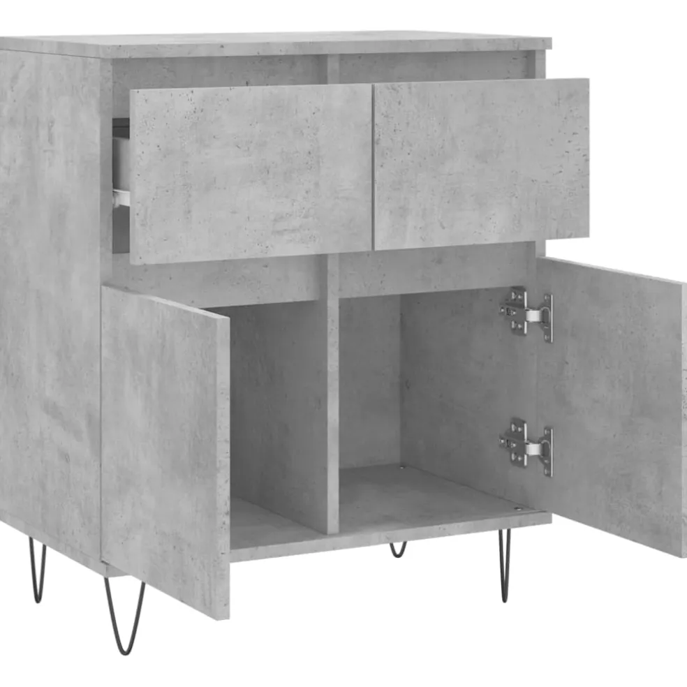 vidaXL Dressoir 60x35x70 cm bewerkt hout betongrijs