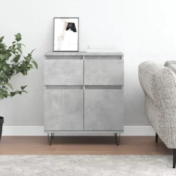 vidaXL Dressoir 60x35x70 cm bewerkt hout betongrijs