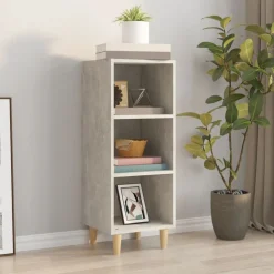 vidaXL Dressoir 34,5x32,5x90 cm bewerkt hout betongrijs