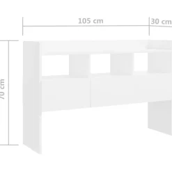 vidaXL Dressoir 105x30x70 cm bewerkt hout wit