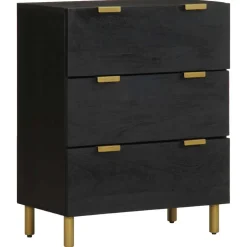 vidaXL Dressoir 60x33x75 cm bewerkt hout zwart