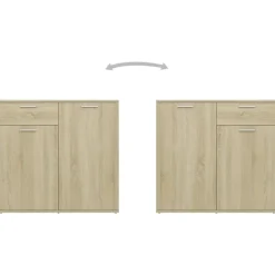 vidaXL Dressoir 80x36x75 cm bewerkt hout sonoma eikenkleurig