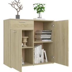 vidaXL Dressoir 80x36x75 cm bewerkt hout sonoma eikenkleurig