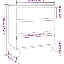 vidaXL Dressoir 60x35x70 cm bewerkt hout wit