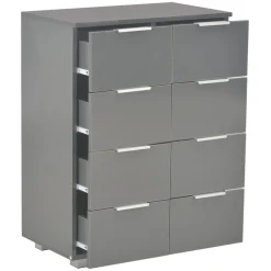 vidaXL Dressoir 60x35x80 cm bewerkt hout hoogglans grijs