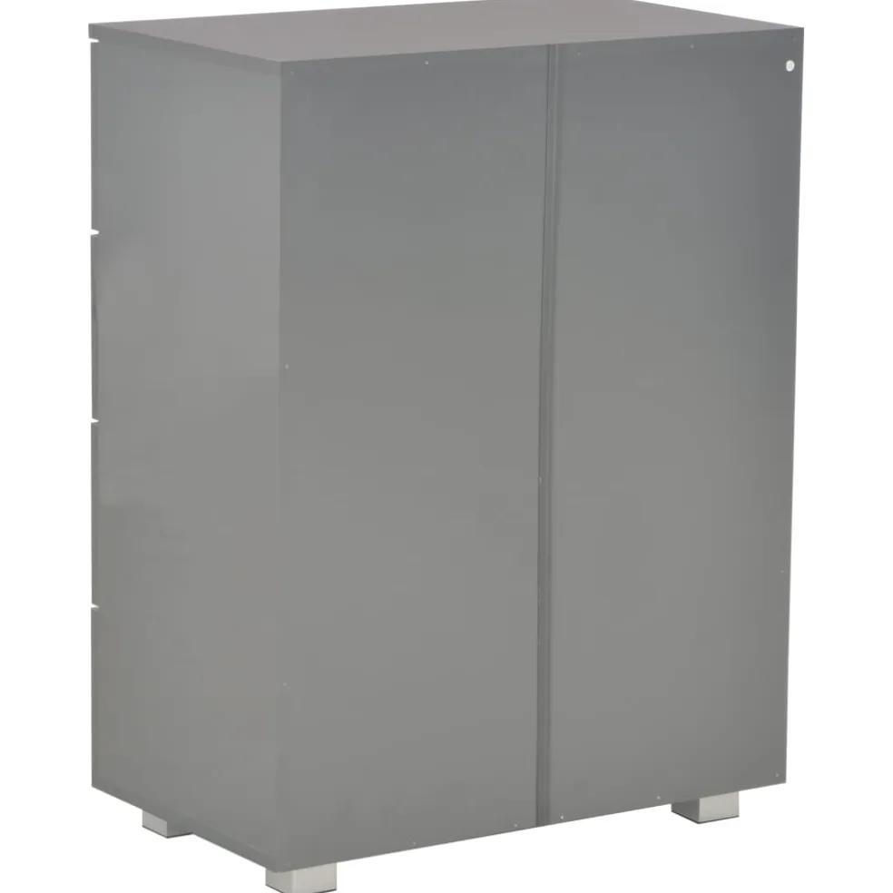 vidaXL Dressoir 60x35x80 cm bewerkt hout hoogglans grijs