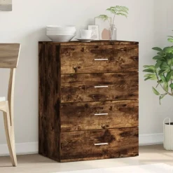vidaXL Dressoir 60x39x80 cm bewerkt hout gerookt eikenkleurig