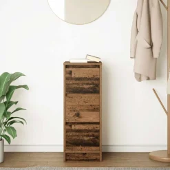 vidaXL Dressoir 29,5x34x76 cm bewerkt hout oud houtkleurig
