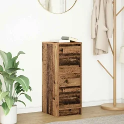 vidaXL Dressoir 29,5x34x76 cm bewerkt hout oud houtkleurig
