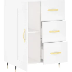 vidaXL Dressoir 69,5x34x90 cm bewerkt hout wit