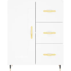 vidaXL Dressoir 69,5x34x90 cm bewerkt hout wit