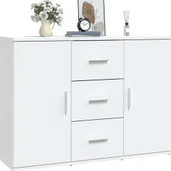 vidaXL Dressoir 91x29,5x65 cm bewerkt hout wit