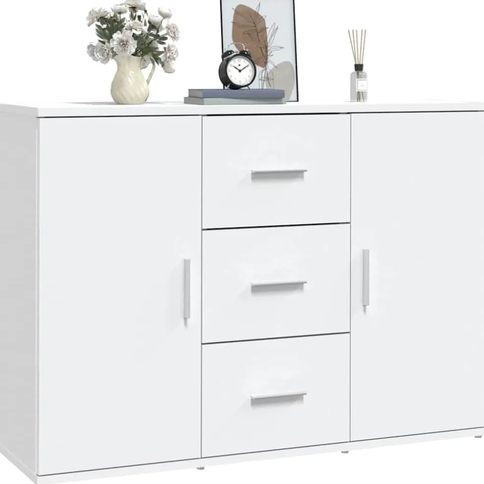 vidaXL Dressoir 91x29,5x65 cm bewerkt hout wit