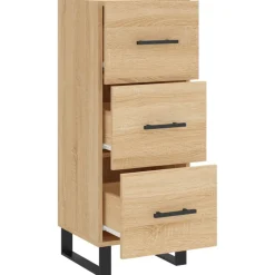 vidaXL Dressoir 34,5x34x90 cm bewerkt hout sonoma eiken
