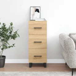 vidaXL Dressoir 34,5x34x90 cm bewerkt hout sonoma eiken