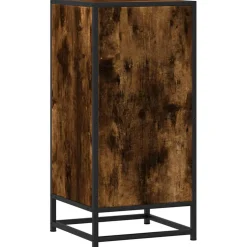 vidaXL Dressoir 35,5x35x76 cm bewerkt hout en metaal gerookt eiken