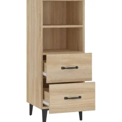 vidaXL Dressoir 34,5x34x90 cm bewerkt hout sonoma eikenkleurig