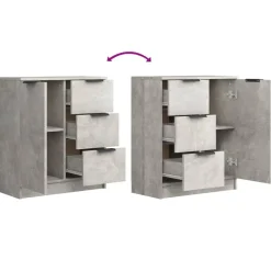 vidaXL Dressoir 60x30x70 cm bewerkt hout betongrijs