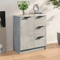 vidaXL Dressoir 60x30x70 cm bewerkt hout betongrijs