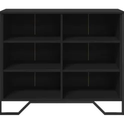 vidaXL Dressoir 91x35,5x74,5 cm bewerkt hout zwart