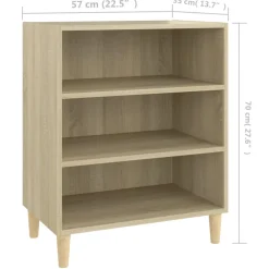 vidaXL Dressoir 57x35x70 cm bewerkt hout sonoma eikenkleurig