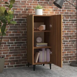 vidaXL Dressoir 34,5x34x90 cm bewerkt hout bruin eikenkleur