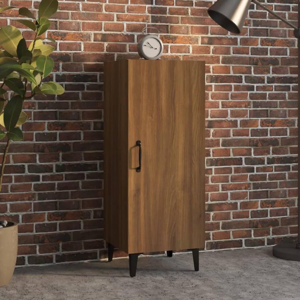 vidaXL Dressoir 34,5x34x90 cm bewerkt hout bruin eikenkleur