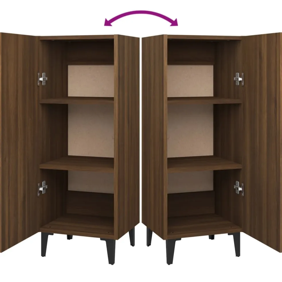 vidaXL Dressoir 34,5x34x90 cm bewerkt hout bruin eikenkleur