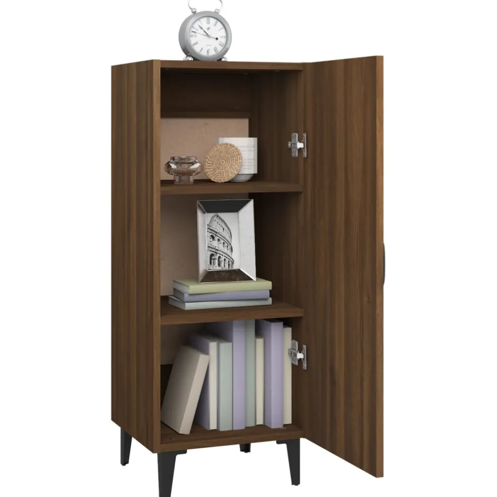 vidaXL Dressoir 34,5x34x90 cm bewerkt hout bruin eikenkleur