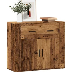vidaXL Dressoir 80x33x70 cm bewerkt hout oud houtkleurig